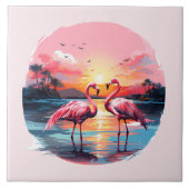 Home Strand Roze Flamingo Liefhebbers Crafting Bus Tegeltje (Voorkant)