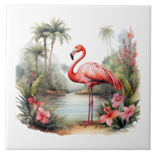 Home Strand Roze Flamingo Liefhebbers Crafting Bus Tegeltje