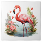 Home Strand Roze Flamingo Liefhebbers Crafting Bus Tegeltje (Voorkant)