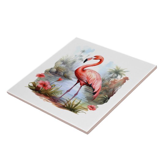 Home Strand Roze Flamingo Liefhebbers Crafting Bus Tegeltje (Zijkant)