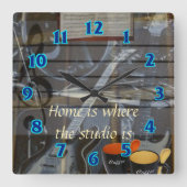 Home Studio Clock Vierkante Klok (Voorkant)