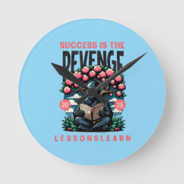 HOME SUCCESS REVENGE LESSONS LEARN WALL CLOCK  RONDE KLOK