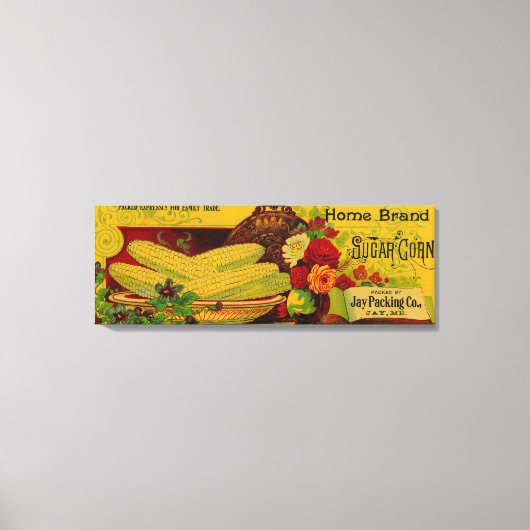 Home Sugar Corn LabelJay, ME Canvas Afdruk (Voorkant)