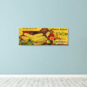 Home Sugar Corn LabelJay, ME Canvas Afdruk (Insitu (Houten vloer))