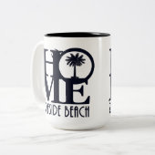 HOME Surfside Beach SC 15oz Tweekleurige Koffiemok (Voorkant links)