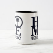 HOME Surfside Beach SC 15oz Tweekleurige Koffiemok (Center)