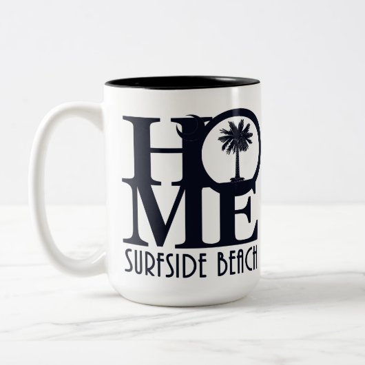 HOME Surfside Beach SC 15oz Tweekleurige Koffiemok (Links)
