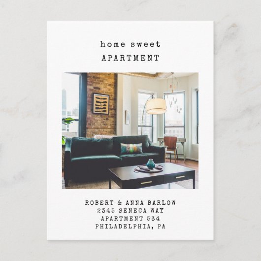 Home Sweet Asection New Address Photo Moving Aankondigingskaart (Voorkant)