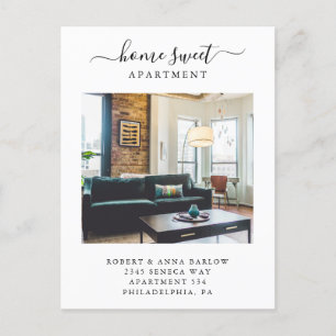 Home Sweet Asection New Address Photo Moving Aankondigingskaart
