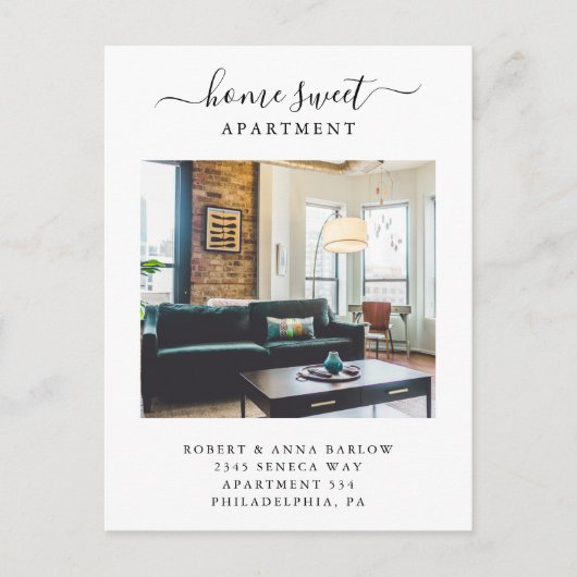 Home Sweet Asection New Address Photo Moving Aankondigingskaart (Voorkant)