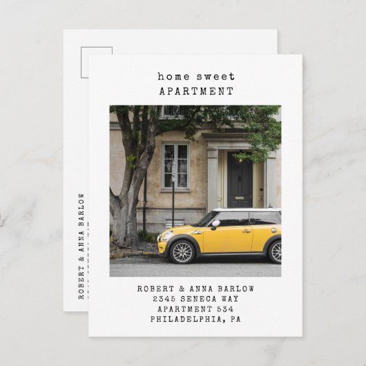 Home Sweet Asection New Address Photo Moving Aankondigingskaart (Voorkant / Achterkant)