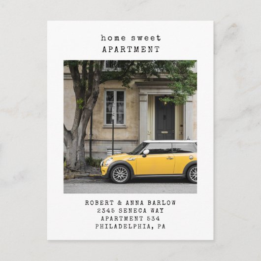 Home Sweet Asection New Address Photo Moving Aankondigingskaart (Voorkant)