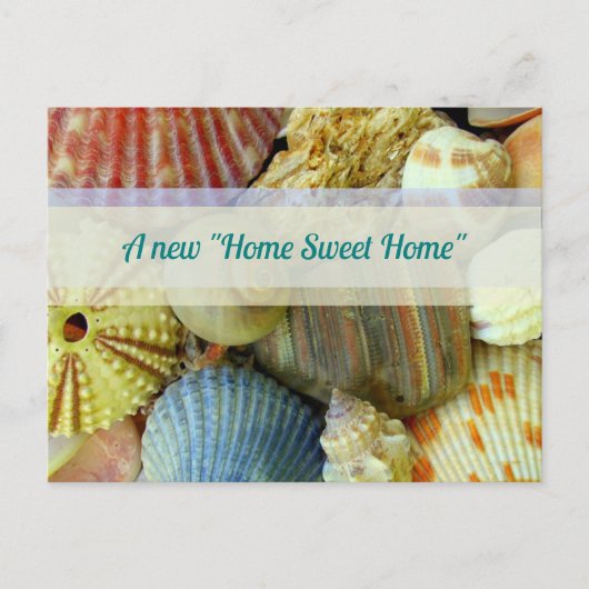 Home Sweet Beach Home Seashell Moving Briefkaart (Voorkant)