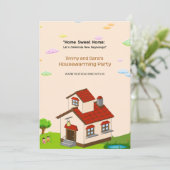 Home Sweet Celebration Housewarming Party Uitnodig Bedankkaart (Staand voorkant)