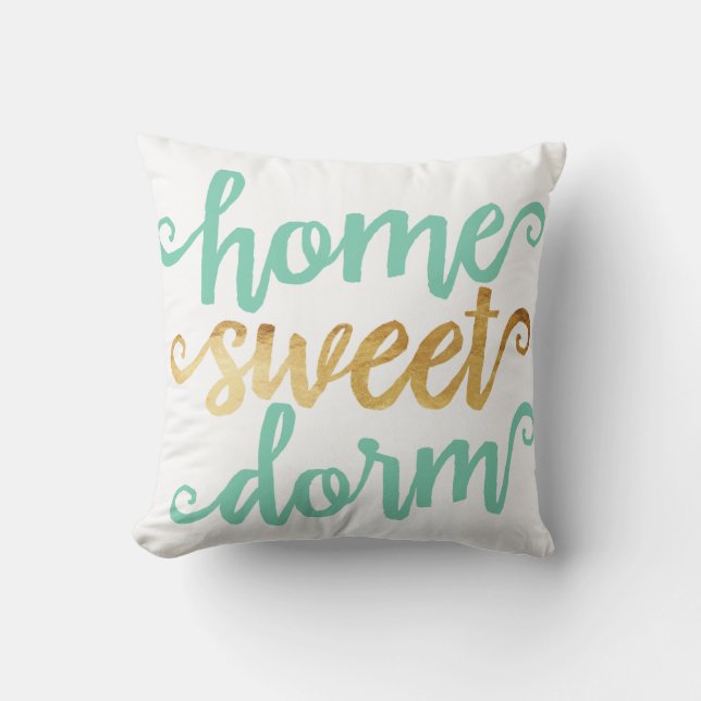 Home Sweet Dorm Gold Chevron Kussen (Voorkant)