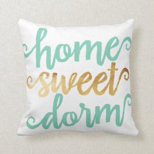 Home Sweet Dorm Gold Chevron Kussen