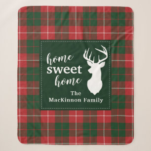 Home Sweet Family Kerstmis Tartan MacKinnon Pset Sherpa Deken