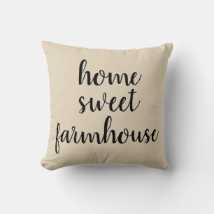 Home Sweet Farmhouse Beige Sierkussen
