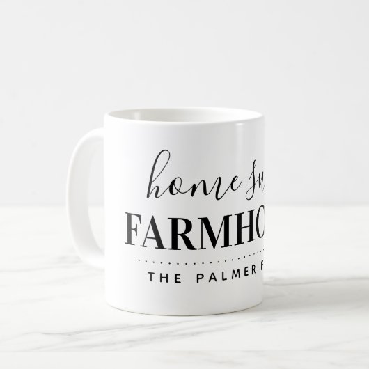 Home Sweet Farmhouse Monogram Koffiemok (Voorkant links)
