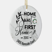 Home Sweet First Home 2022 Personalized Address Keramisch Ornament (Rechts)