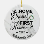 Home Sweet First Home 2022 Personalized Address Keramisch Ornament (Achterkant)