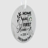 Home Sweet First Home 2023 Gepersonaliseerd adres Ornament (voorkant)