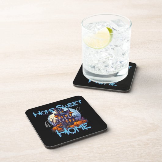 Home Sweet Haunted Home Beverage Coaster Set Bier Onderzetter (Rechterzijde)