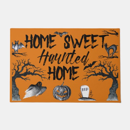 Home Sweet Haunted Home Halloween Deurmat (Voorkant)