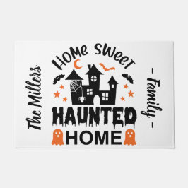 Home Sweet HAUNTED Home Halloween gepersonaliseerd Deurmat