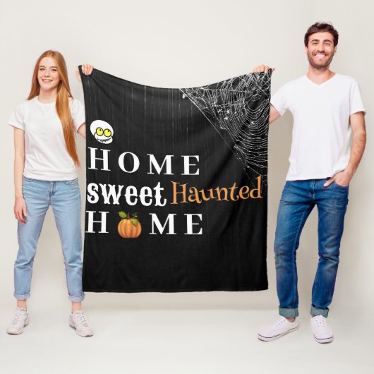 Home Sweet Haunted Home Persoonlijke gepersonalise Fleece Deken (In situ)