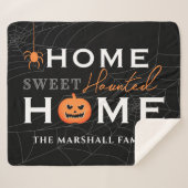Home Sweet Haunted Home Persoonlijke gepersonalise Sherpa Deken (Voorkant (horizontaal))