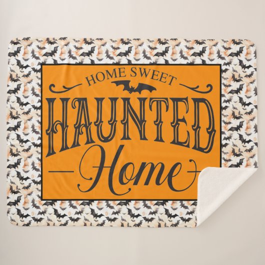 Home Sweet Haunted Home Sherpa Deken (Voorkant (horizontaal))