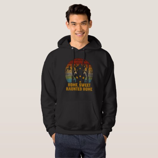 HOME SWEET HAUNTED THME grappig halloween Hoodie (Voorkant volledig)