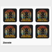 HOME SWEET HAUNTED THME grappig halloween Vierkante Sticker (Vel)