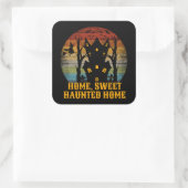 HOME SWEET HAUNTED THME grappig halloween Vierkante Sticker (Tas)