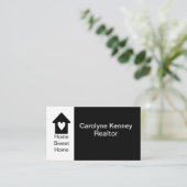 Home Sweet Heart Realtor Eenvoudig Zwart Wit Visitekaartje (Staand voorkant)