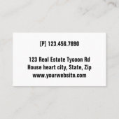 Home Sweet Heart Realtor Eenvoudig Zwart Wit Visitekaartje (Achterkant)