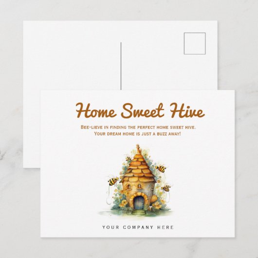 Home Sweet Hive Vastgoedlandbouw Briefkaart (Voorkant / Achterkant)