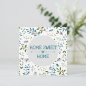 Home Sweet Home Aangepaste Blauwgroen Groene Tuin  Kaart (Staand voorkant)