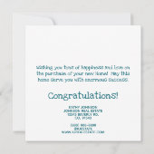 Home Sweet Home Aangepaste Blauwgroen Groene Tuin  Kaart (Achterkant)