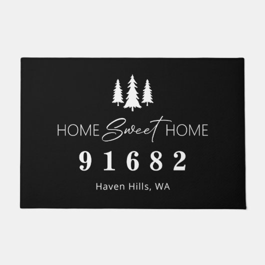 Home Sweet Home Aangepaste postcode Deurmat (Voorkant)