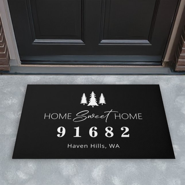 Home Sweet Home Aangepaste postcode Deurmat (Shown on a 24" x 36" doormat)