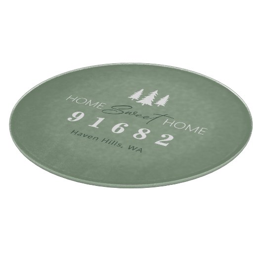 Home Sweet Home Aangepaste postcode Snijplank (Hoek)