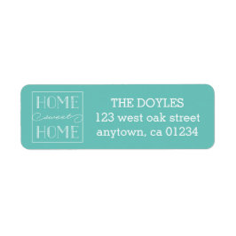 Home Sweet Home Aqua | Retouradreslabels Etiket