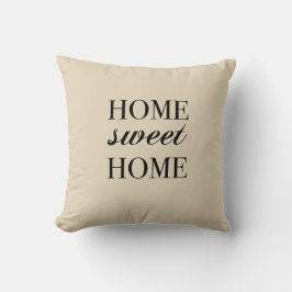 Home Sweet Home Beige Farmhouse Pillow Kussen