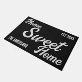 Home Sweet Home Black Persoonlijke Doormat Deurmat (Schuin)