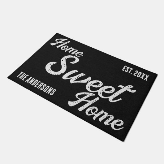 Home Sweet Home Black Persoonlijke Doormat Deurmat (Schuin)