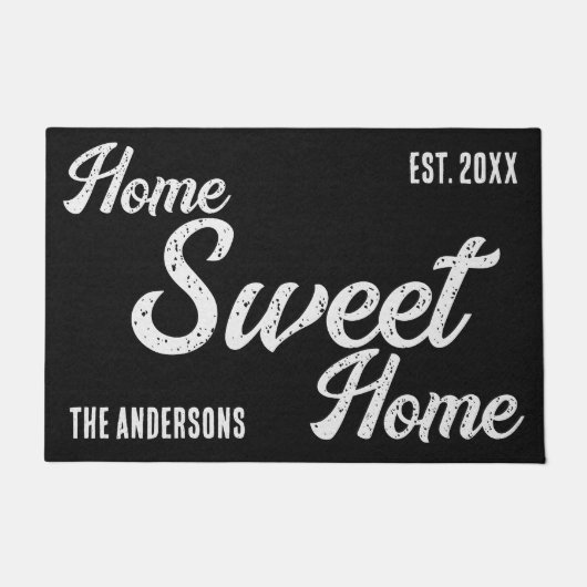 Home Sweet Home Black Persoonlijke Doormat Deurmat (Voorkant)