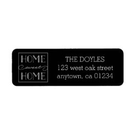 Home Sweet Home Black | Retouradreslabels Etiket