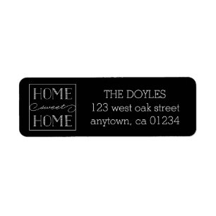 Home Sweet Home Black Retouradreslabels Etiket